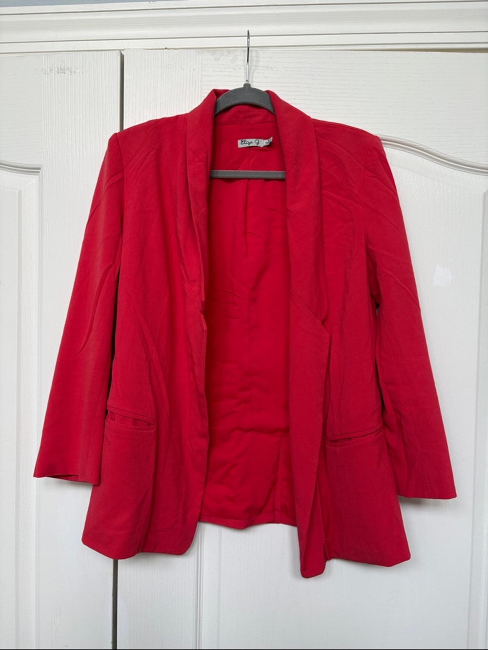 Eliza J Red Open-Front Blazer
